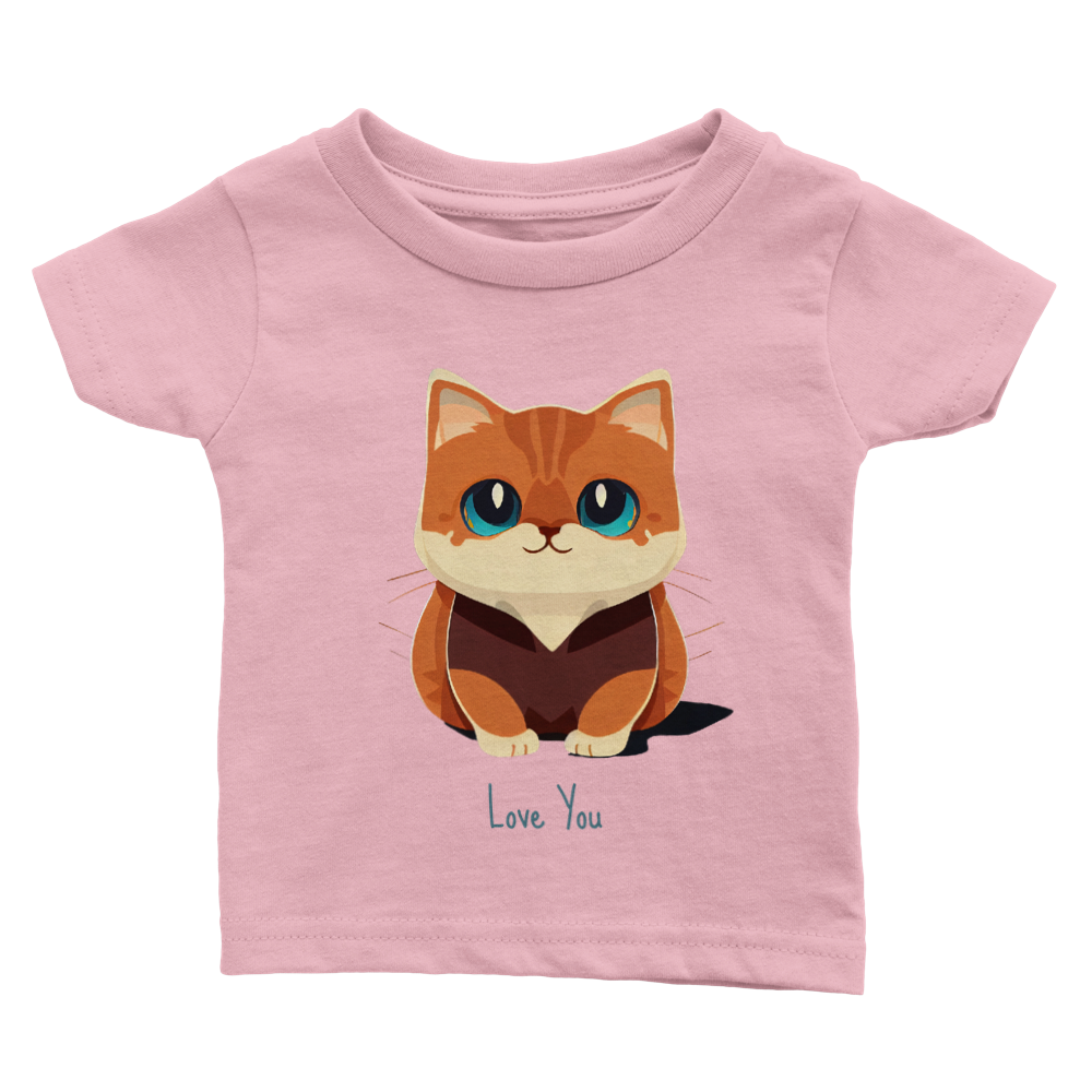 Cute Munchkin Kitten Print Classic Baby Crewneck T-shirt