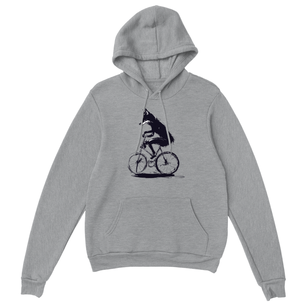 Fox Riding a Bike Premium Unisex Pullover Hoodie