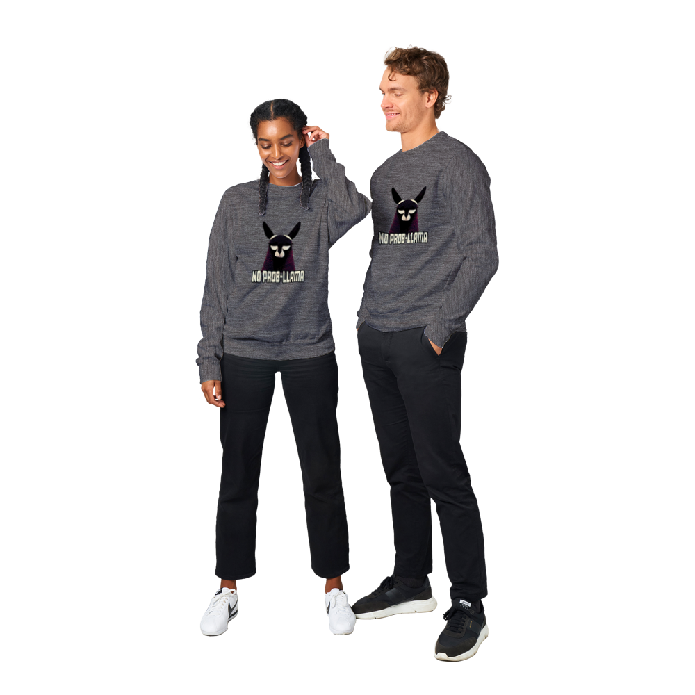 No Prob-Llama Print Premium Unisex Crewneck Sweatshirt