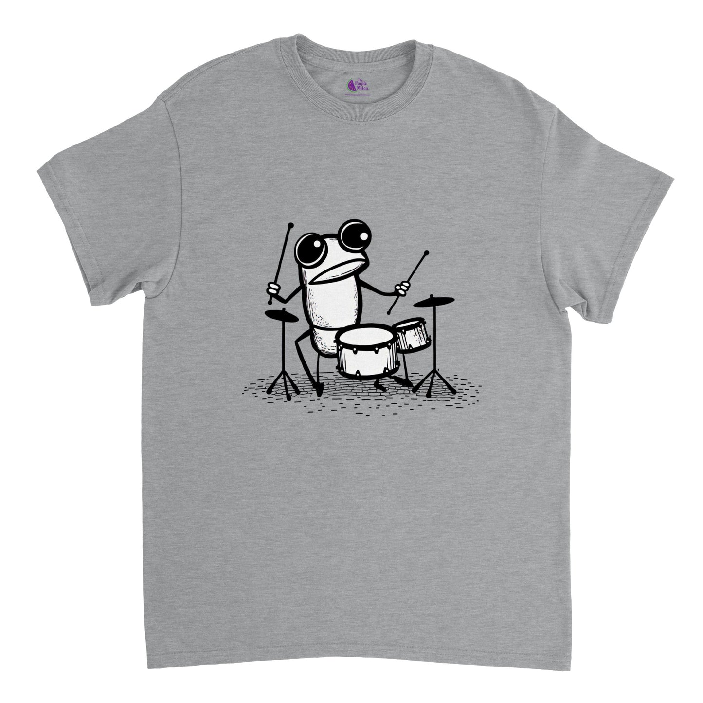 Frog playing the drums Heavyweight Unisex Crewneck T-shirt