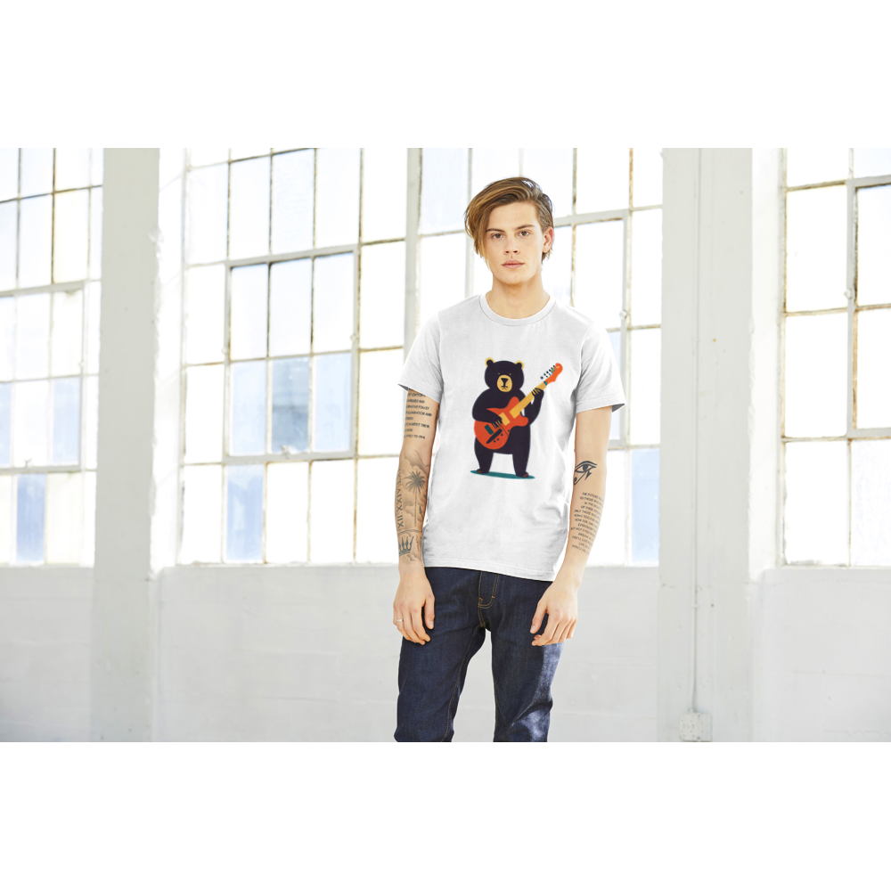 Rock Out in Style: Bear Playing a Guitar Premium Unisex T-Shirt