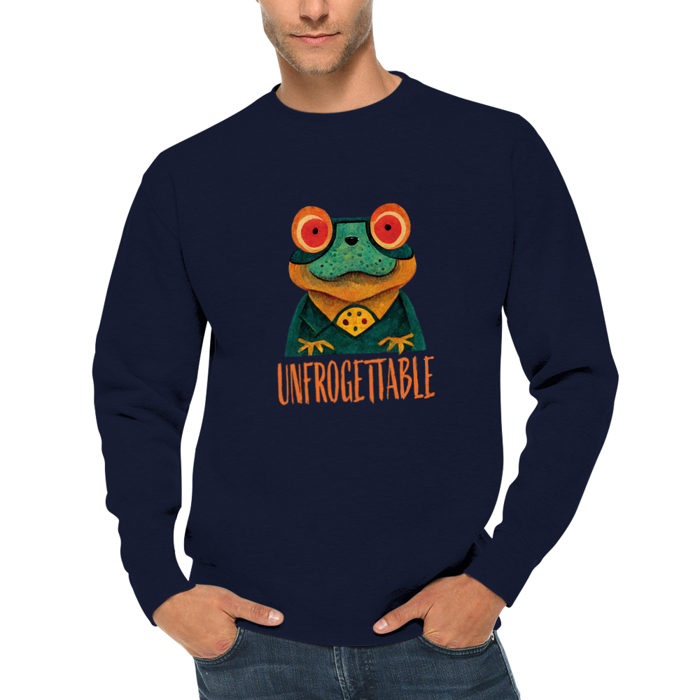 Cute Unfrogettable Frog Print Premium Unisex Crewneck Sweatshirt