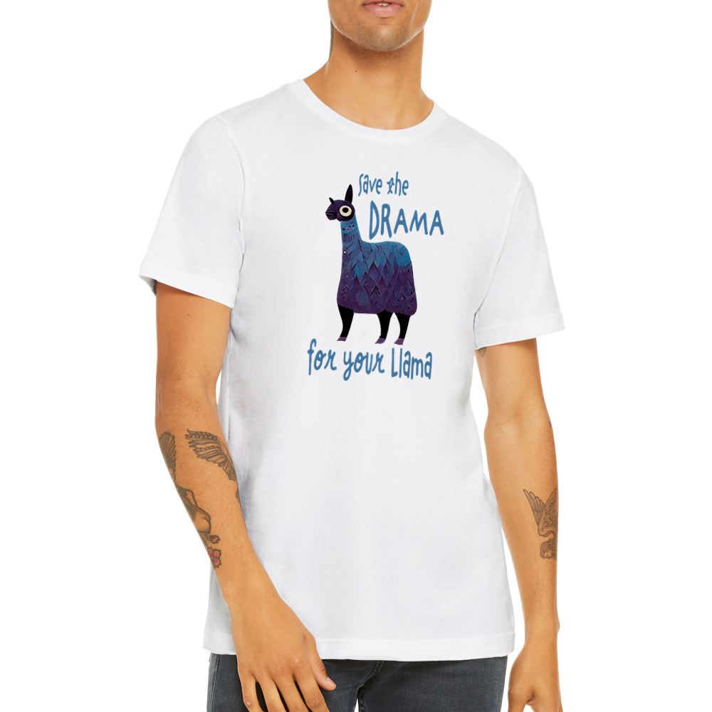 Save the Drama For Your Llama Premium Unisex Crewneck T-shirt.