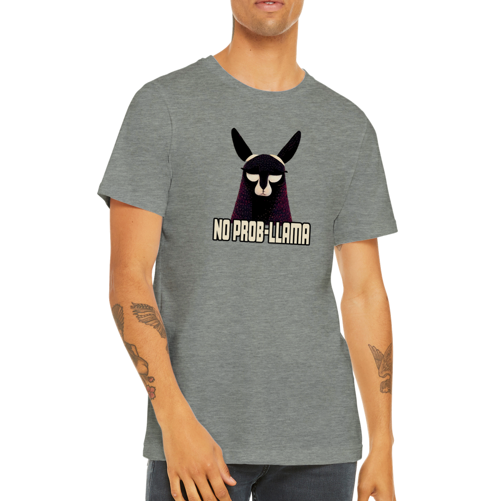 No Prob-Llama Print Premium Unisex Crewneck T-Shirt - Your Fun and Stylish Wardrobe Essential!