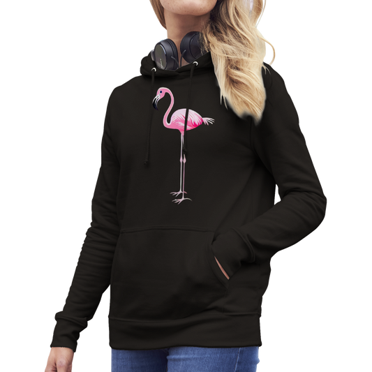 Pink Flamingo Premium Womens Pullover Hoodie