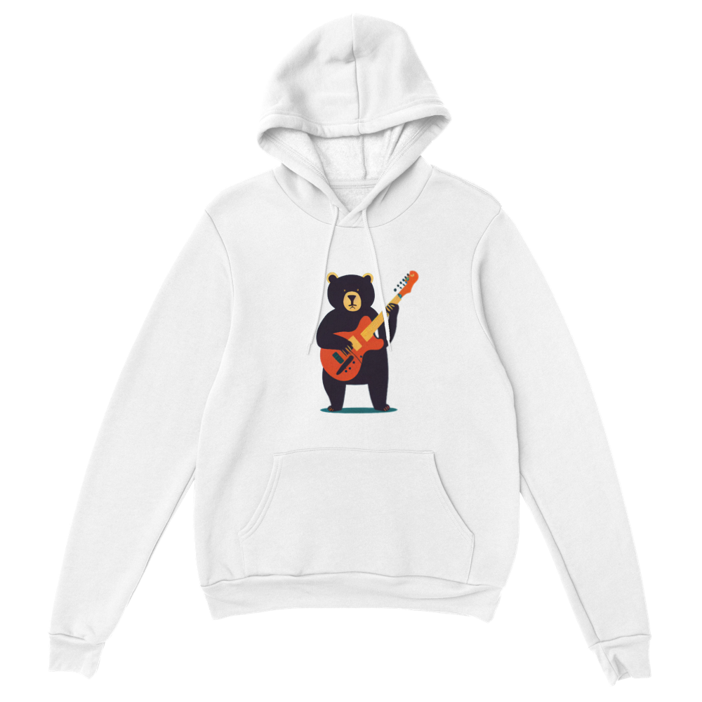 Bear Playing a Guitar Premium Unisex Pullover Hoodie