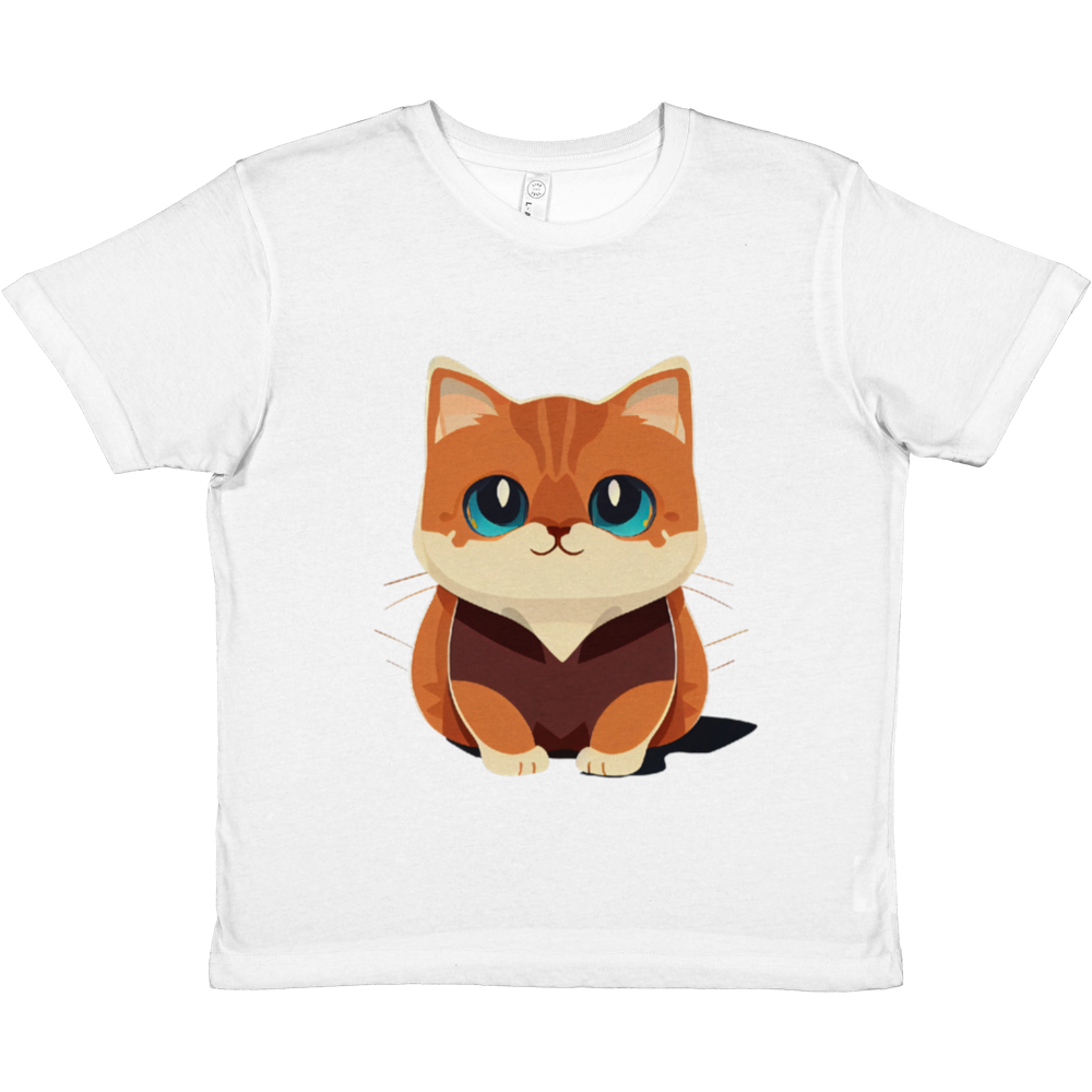 Kids white t-shirt with adorable munchkin kitten print