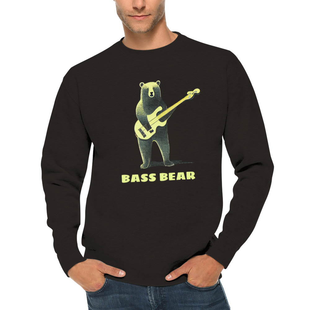 Bass Bear, Bear Playing a Bass Guitar Sweatshirt