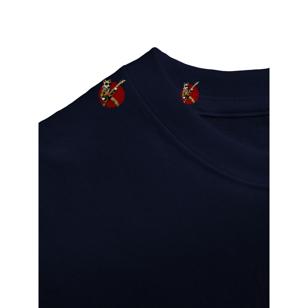 Fox Playing Bass Guitar Heavyweight Unisex Crewneck T-shirt