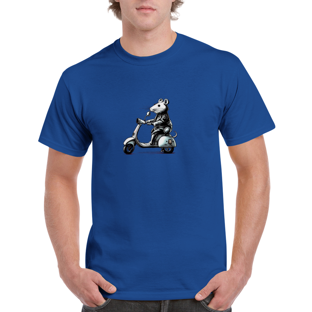 Rat Riding a Motor Scooter Heavyweight Unisex Crewneck T-shirt