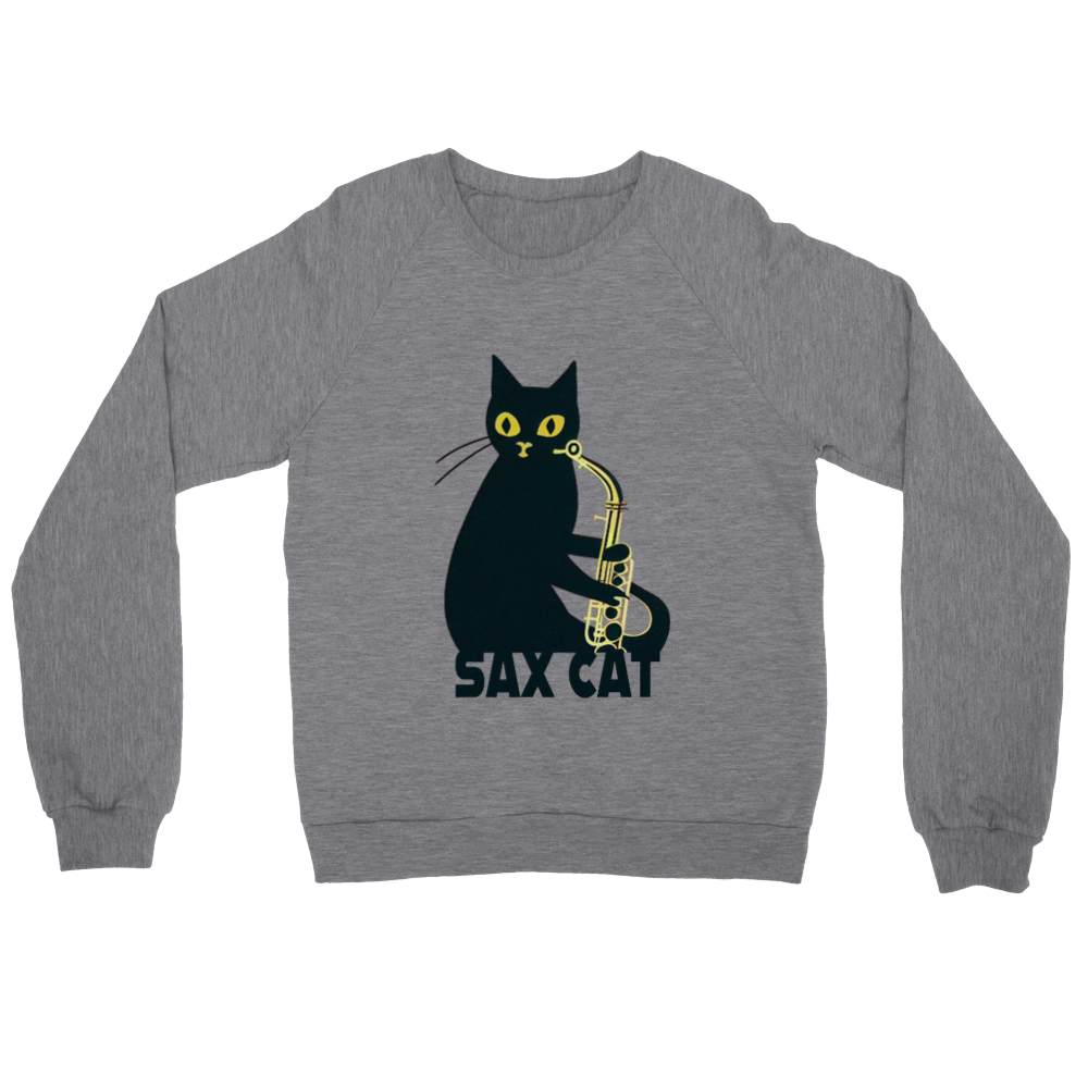 Sax Cat Print Premium Unisex Crewneck Sweatshirt