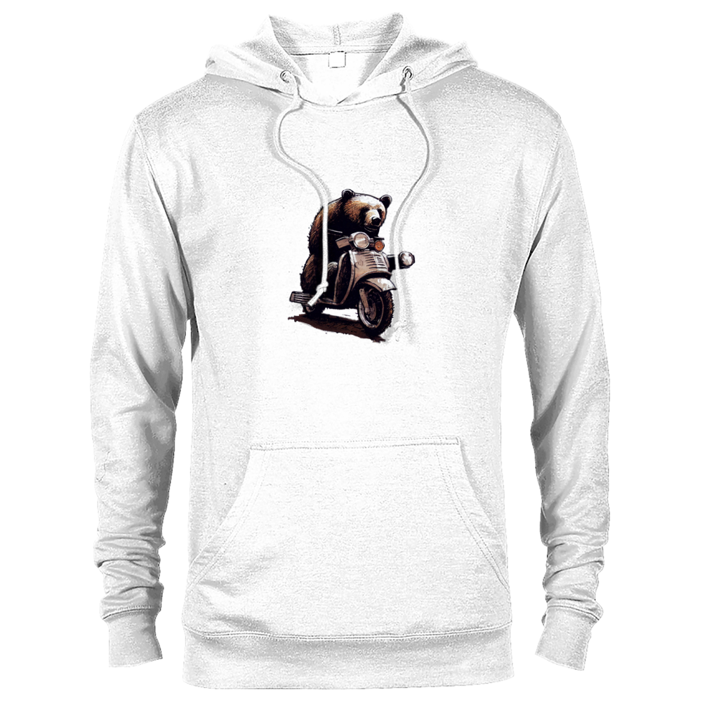 Bear Riding a Motor Scooter Premium Unisex Pullover Hoodie