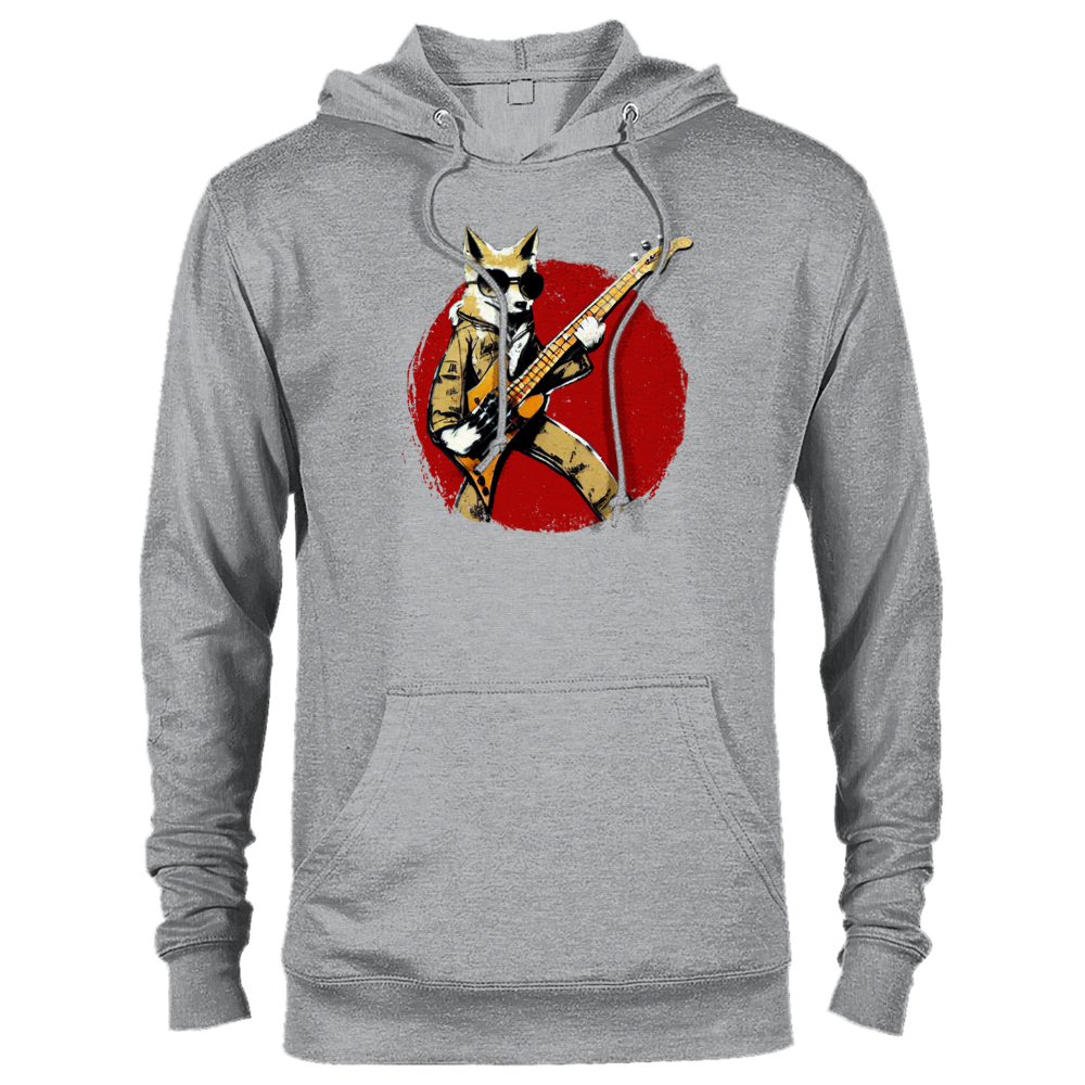 Fox Playing a Bass Guitar Premium Unisex Pullover Hoodie
