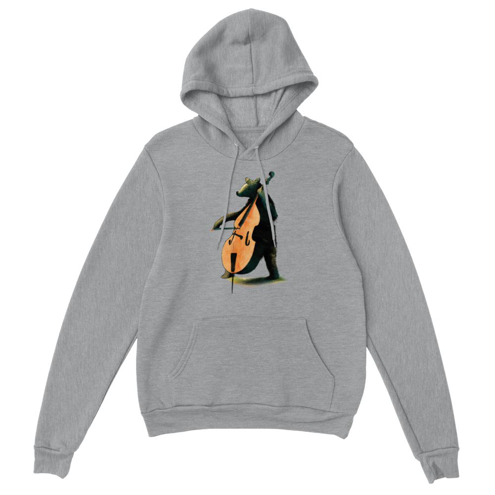 Bear Playing the Double Bass Premium Unisex Pullover Hoodie