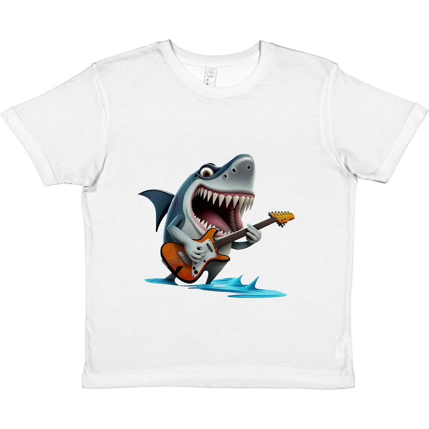 Shark Playing the Guitar Premium Kids Crewneck T-shirt