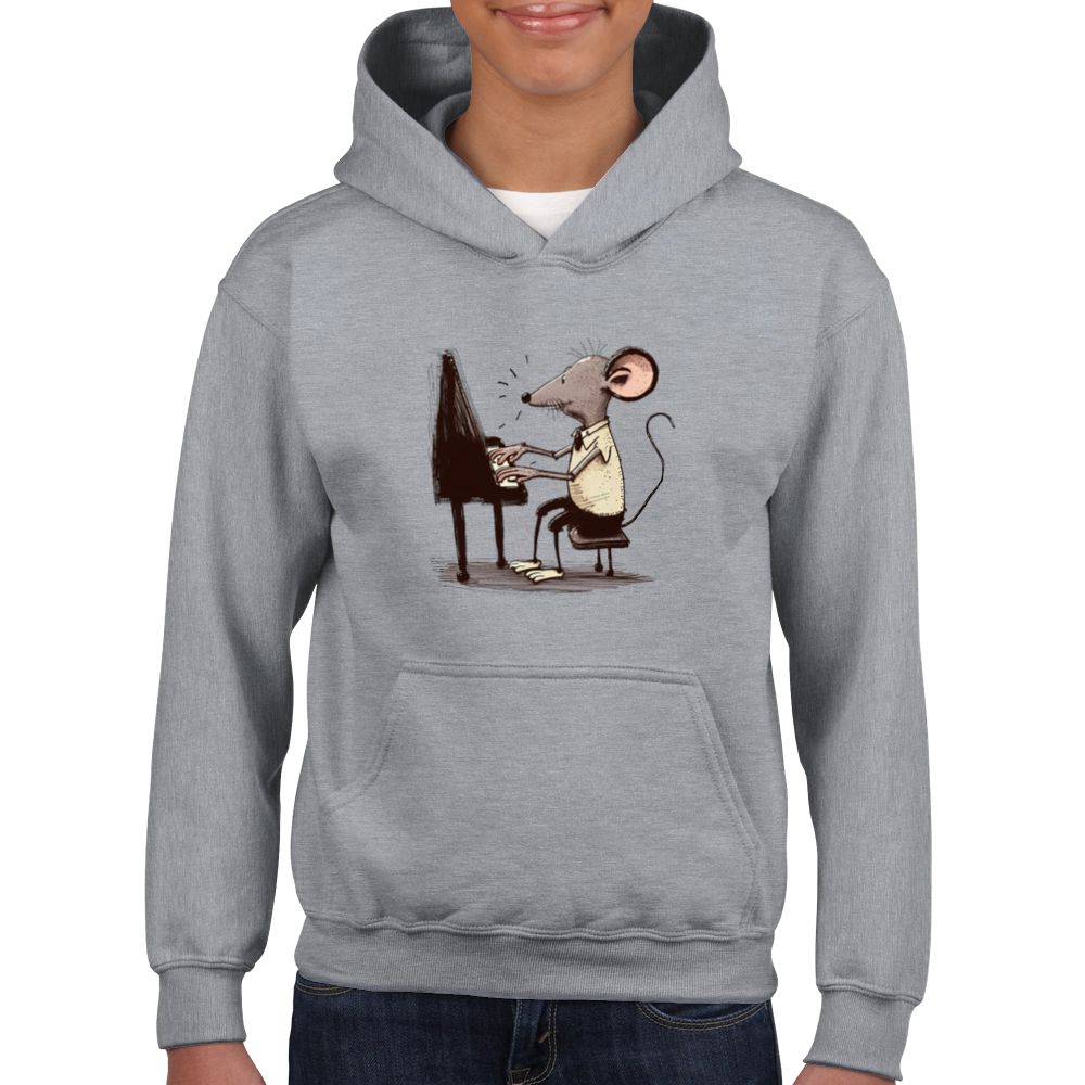Rat Playing the Piano Classic Kids Pullover Hoodie
