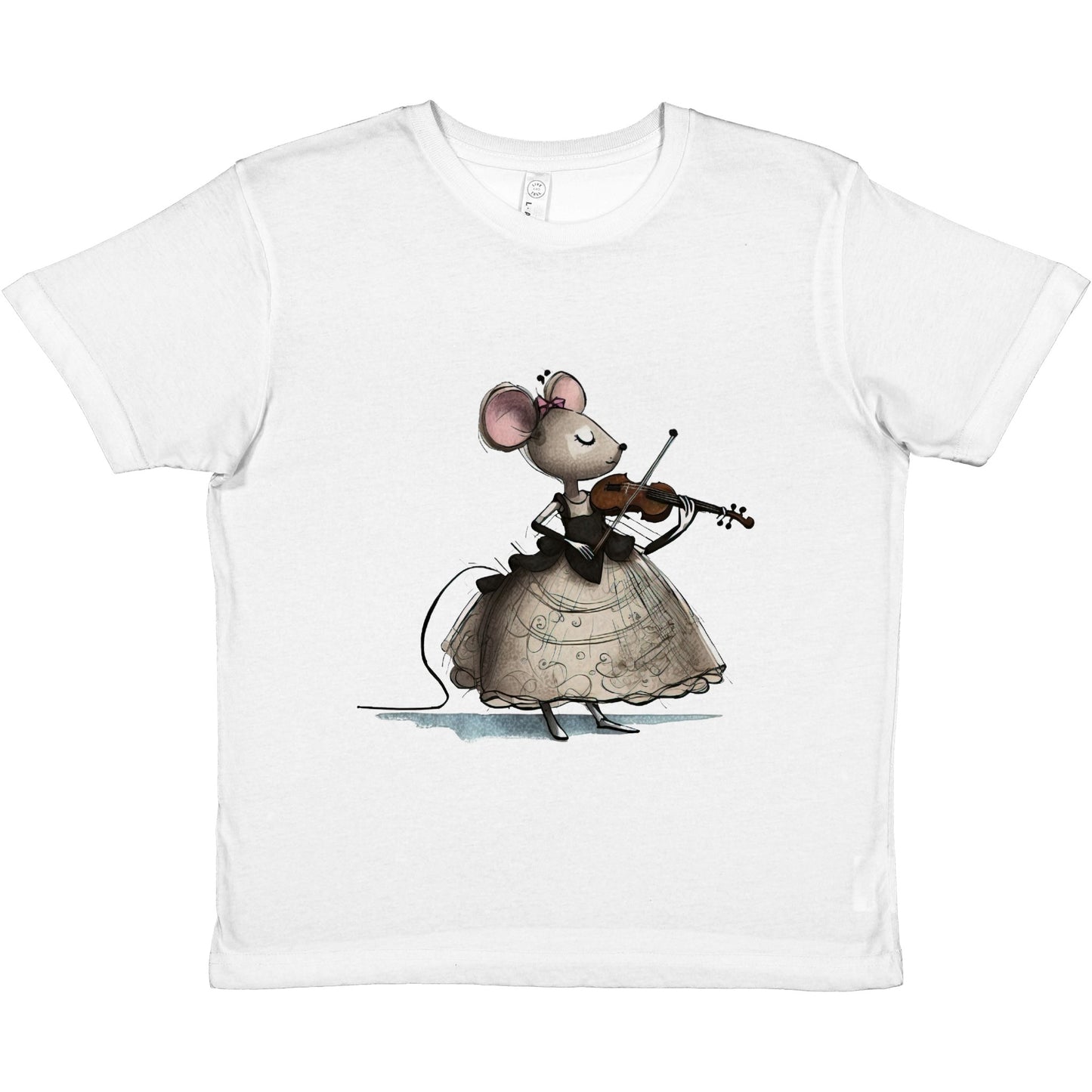 Mouse in Ball Gown Playing the Violin Premium Kids Crewneck T-shirt