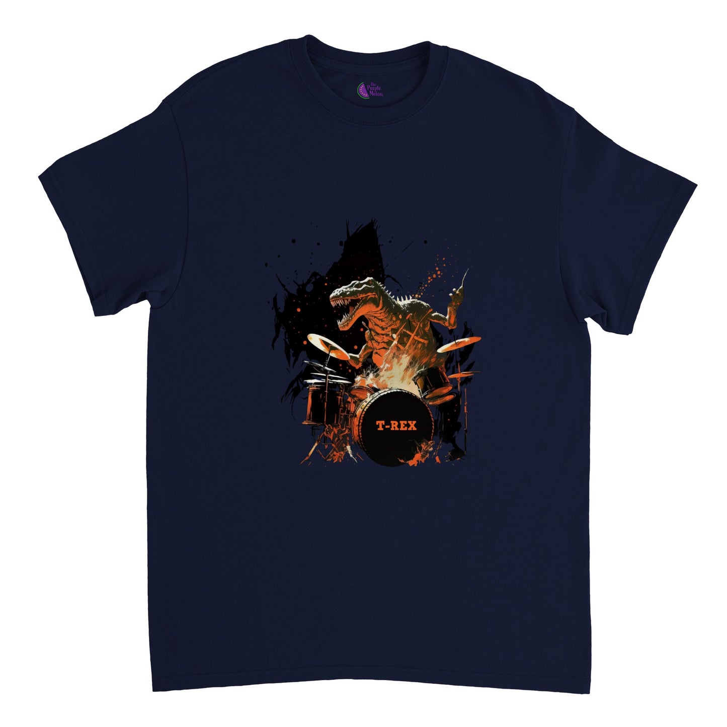 T-Rex Playing some Burning Drums Heavyweight Unisex Crewneck T-shirt