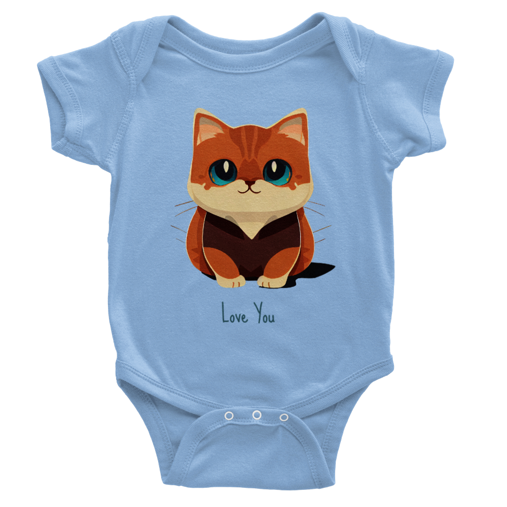 Cute Munchkin Kitten Print Classic Baby Short Sleeve Onesies