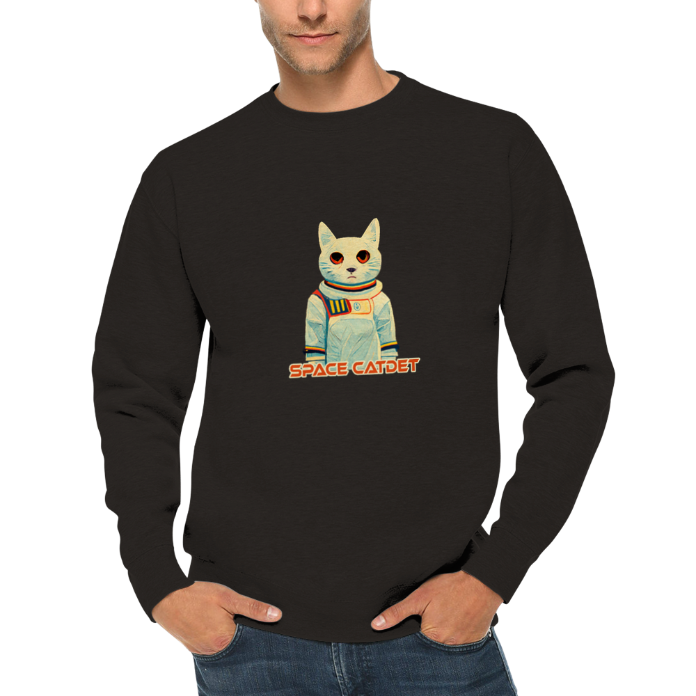 Space Catdet Premium Unisex Crewneck Sweatshirt