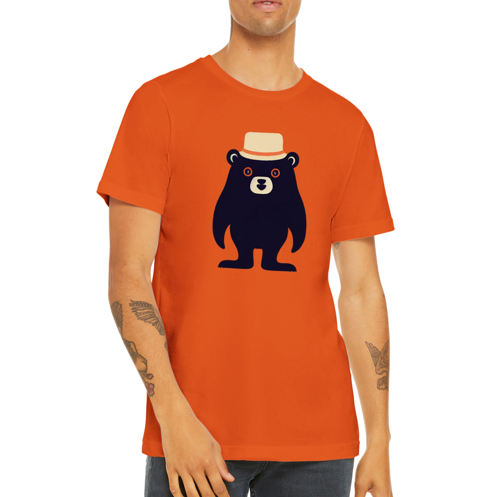 Orange t-shirt with cute bear print