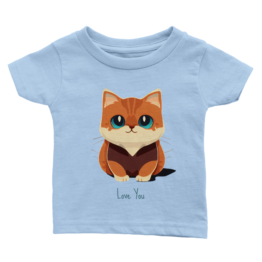 Cute Munchkin Kitten Print Classic Baby Crewneck T-shirt