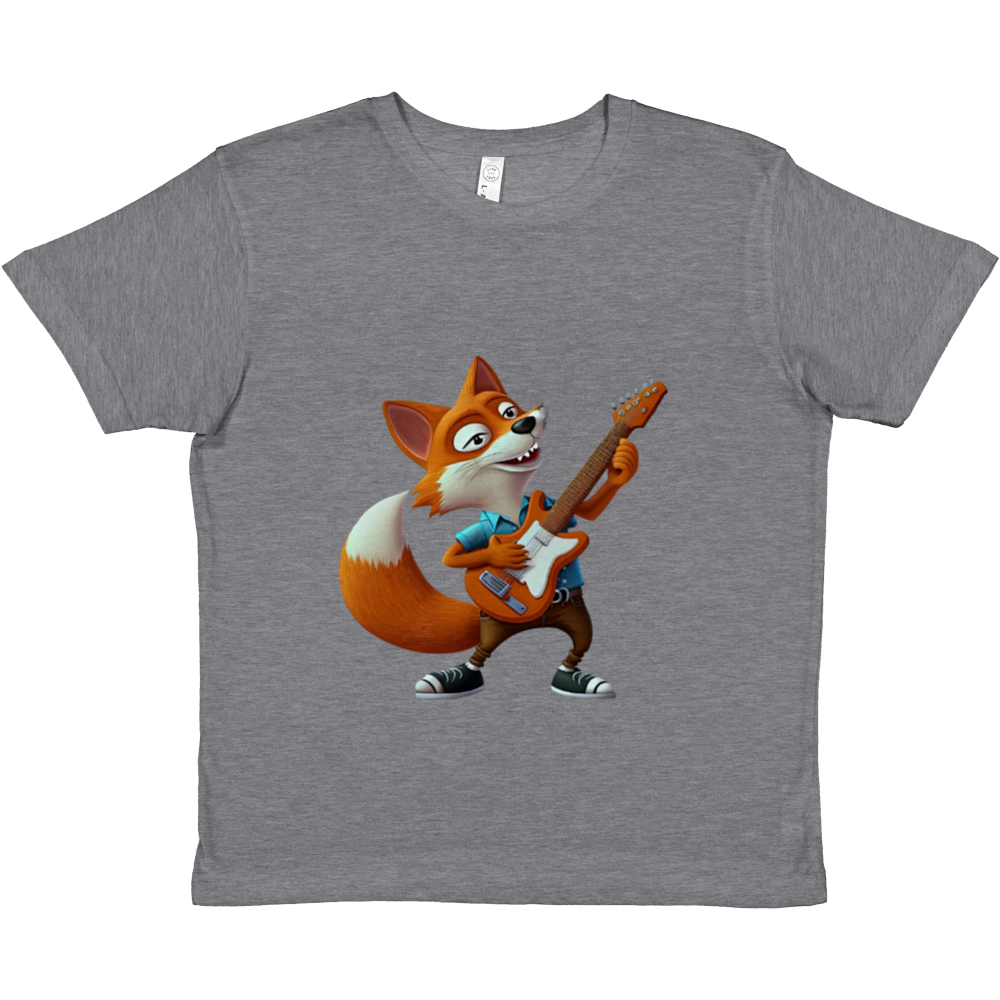 Fox Playing a Guitar Premium Kids Crewneck T-shirt