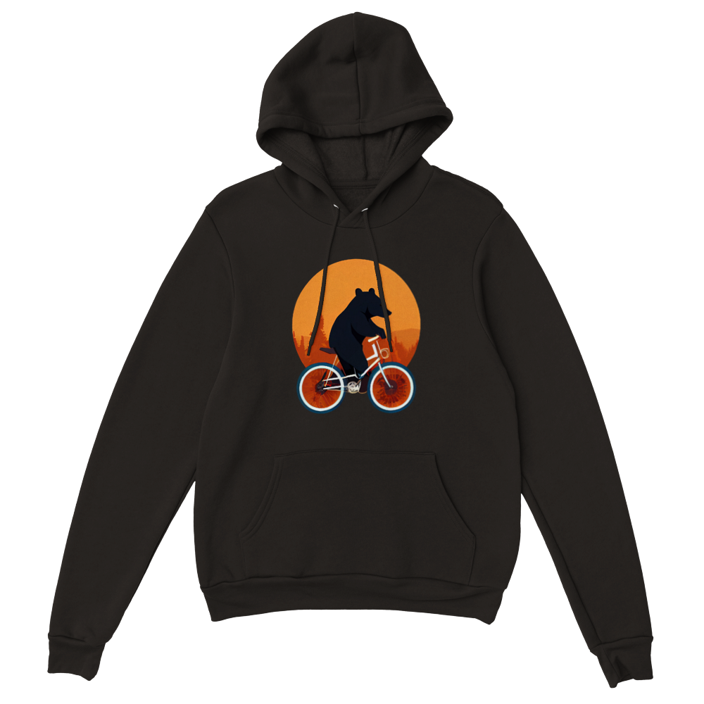 Bear Riding a Bike Premium Unisex Pullover Hoodie