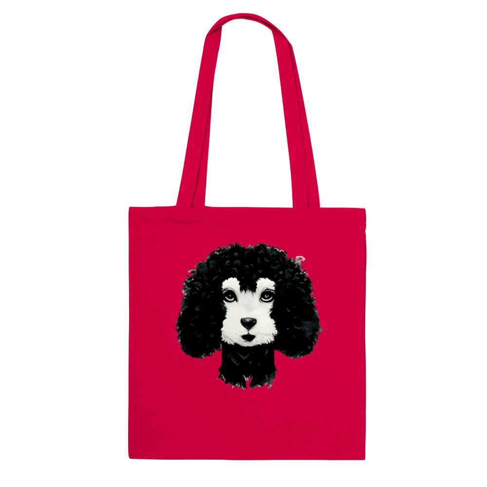 Black and White Poodle Print Classic Tote Bag