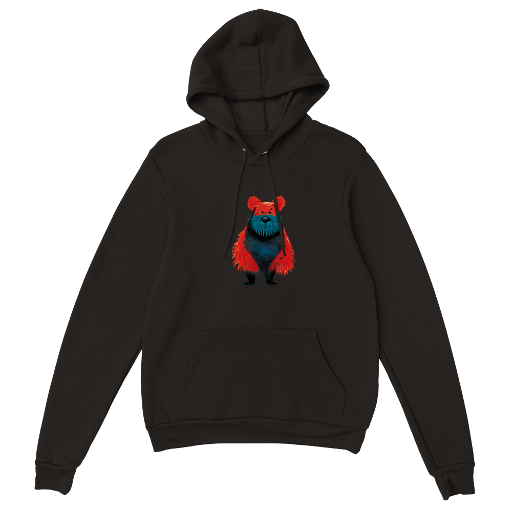 Cute Cartoon Bear Print Premium Unisex Pullover Hoodie.