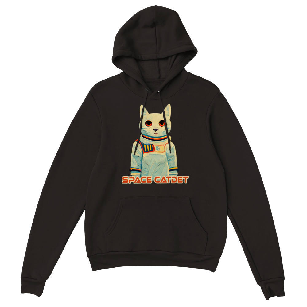 Space Cat Pullover Hoodie | Cosmic Feline Graphic Jumper