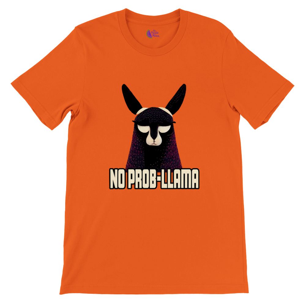 No Prob-Llama Print Premium Unisex Crewneck T-Shirt - Your Fun and Stylish Wardrobe Essential!