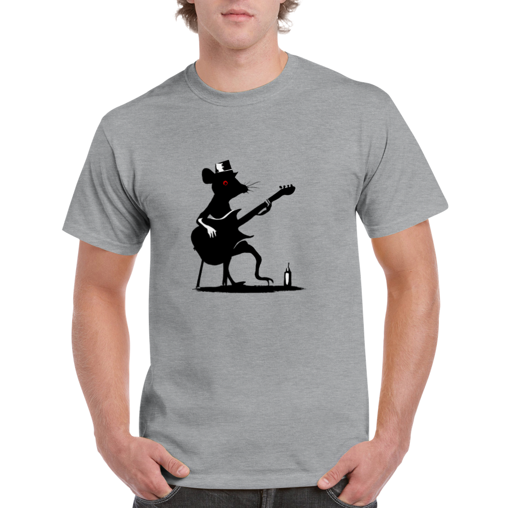 Rat Playing a Guitar Heavyweight Unisex Crewneck T-shirt
