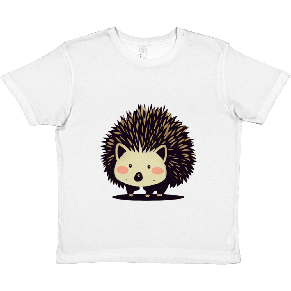 Kids white t-shirt with cute hedgehog print