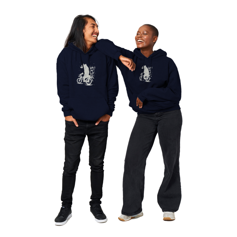 Bear Riding a Bike Premium Unisex Pullover Hoodie