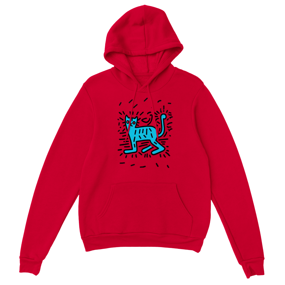 Pop Art Cat Print Classic Unisex Pullover Hoodie.
