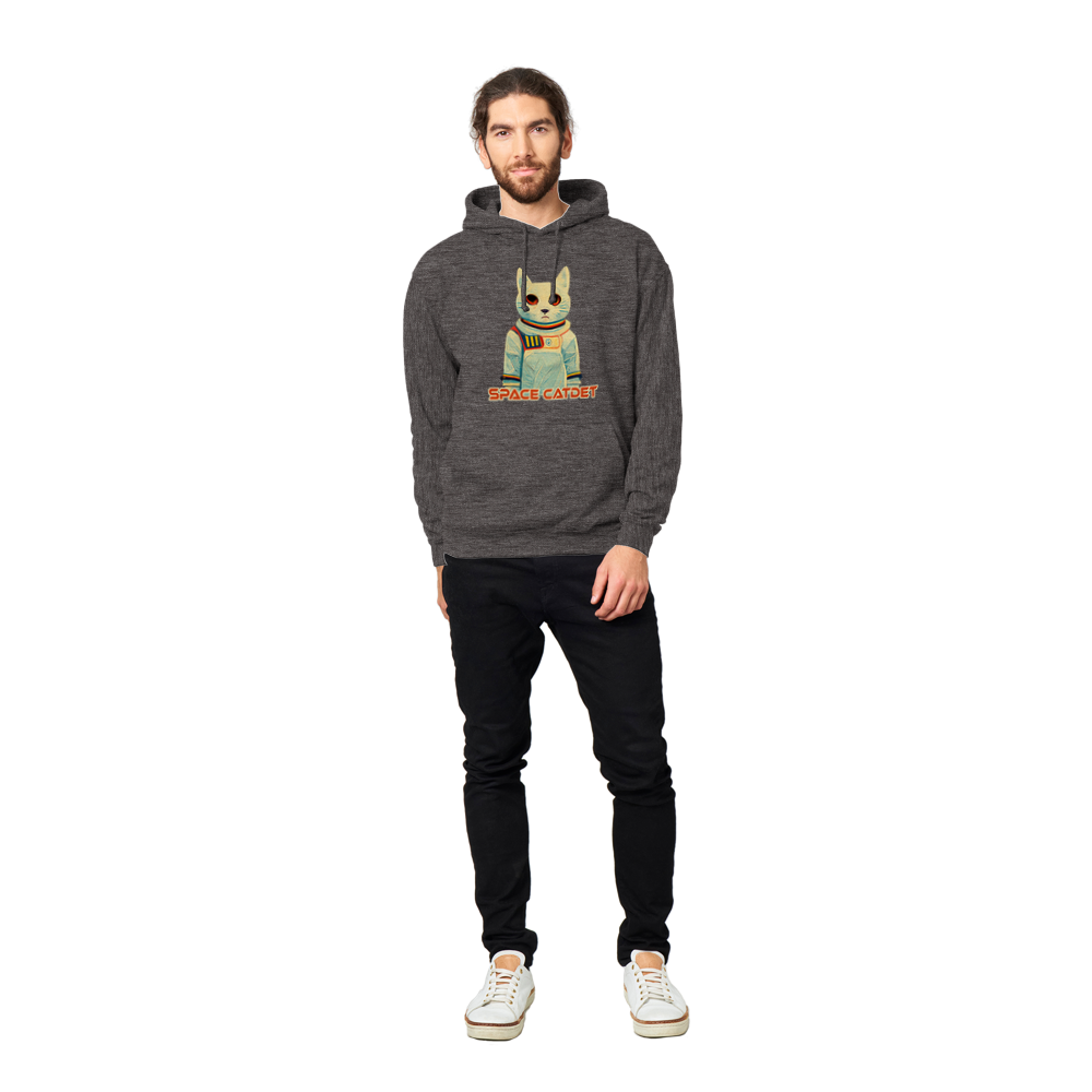 Space Cat Pullover Hoodie | Cosmic Feline Graphic Jumper