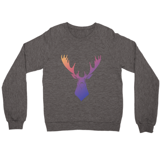 Rainbow Moose Print Premium Unisex Crewneck Sweatshirt