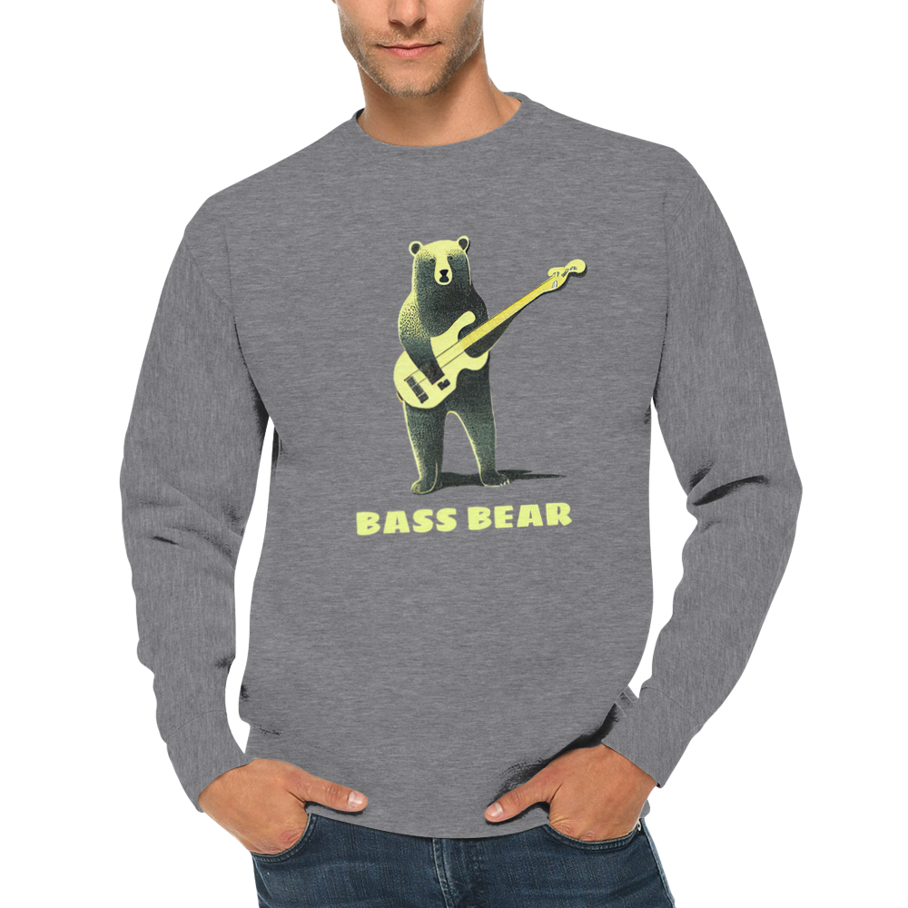 Bass Bear, Bear Playing a Bass Guitar Sweatshirt