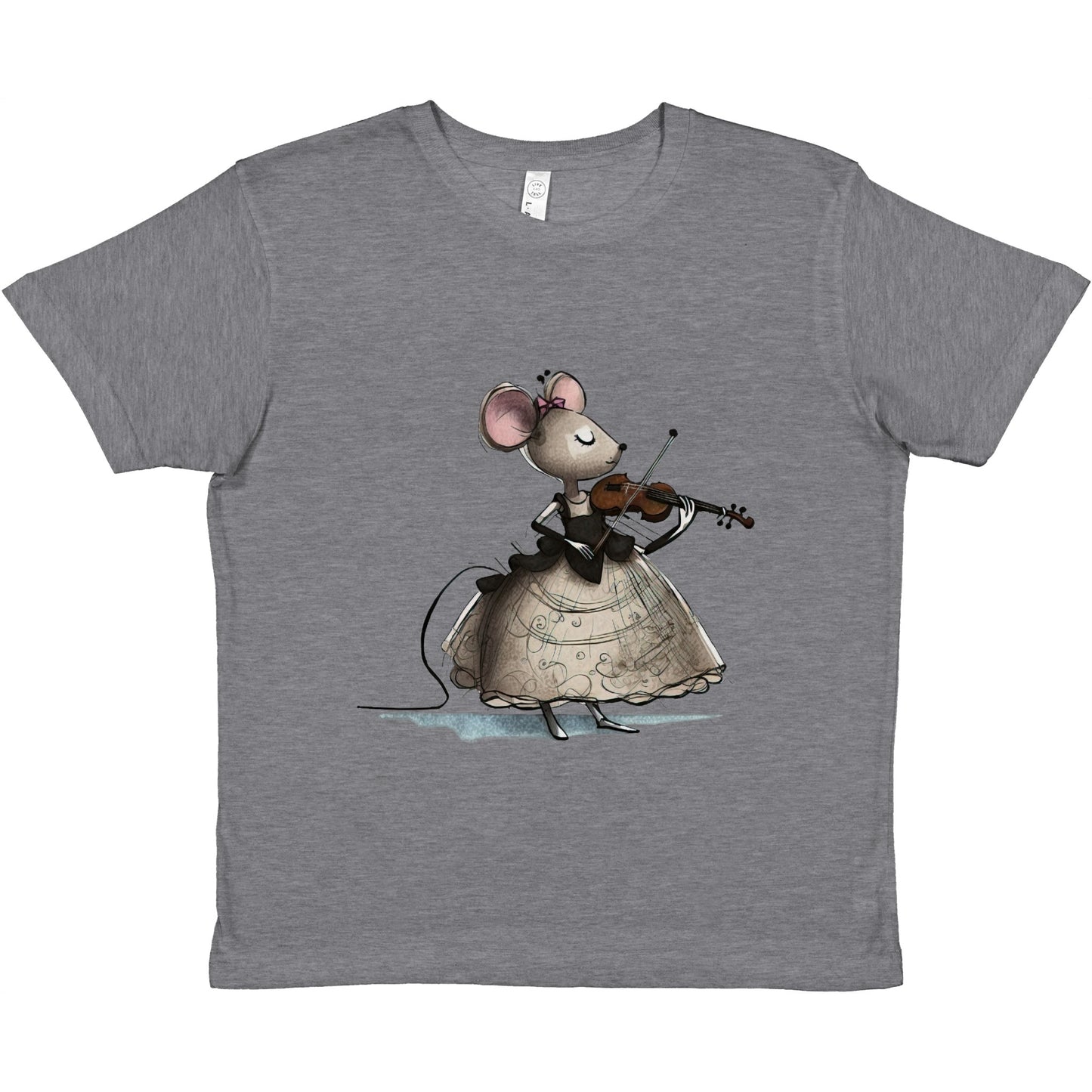 Mouse in Ball Gown Playing the Violin Premium Kids Crewneck T-shirt