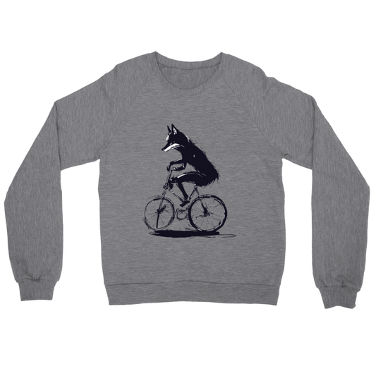 Fox Riding a Bike Premium Unisex Crewneck Sweatshirt