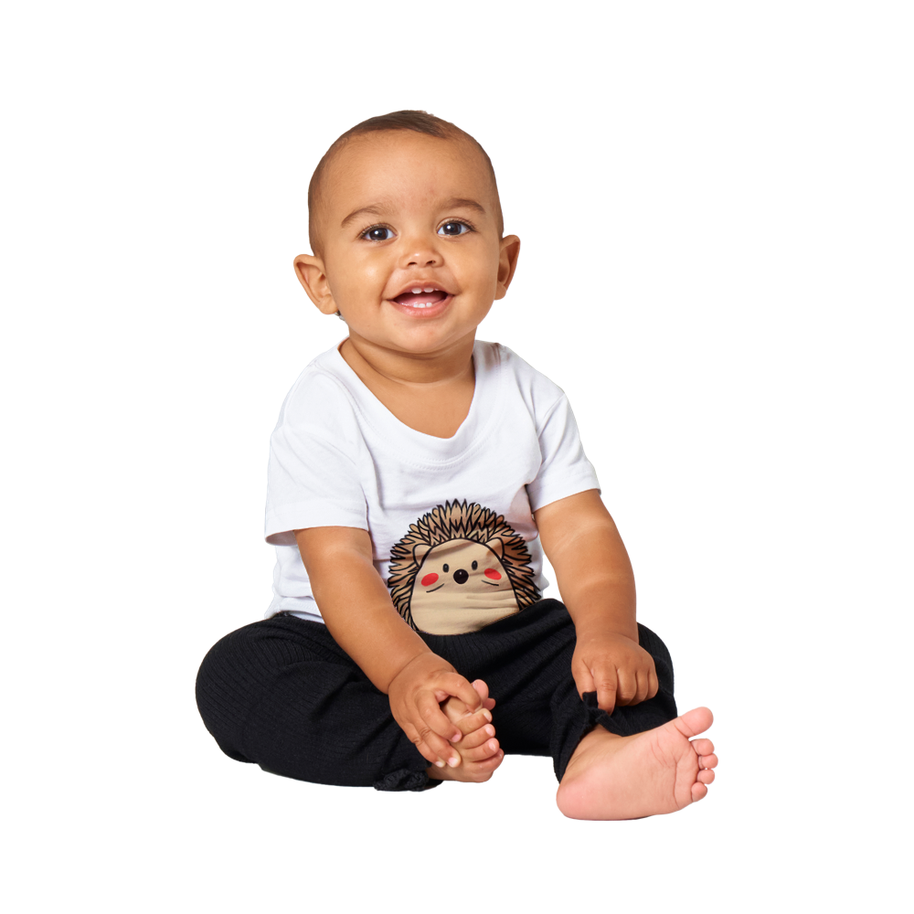 Cute Hedgehog Print Classic Baby Crewneck T-shirt