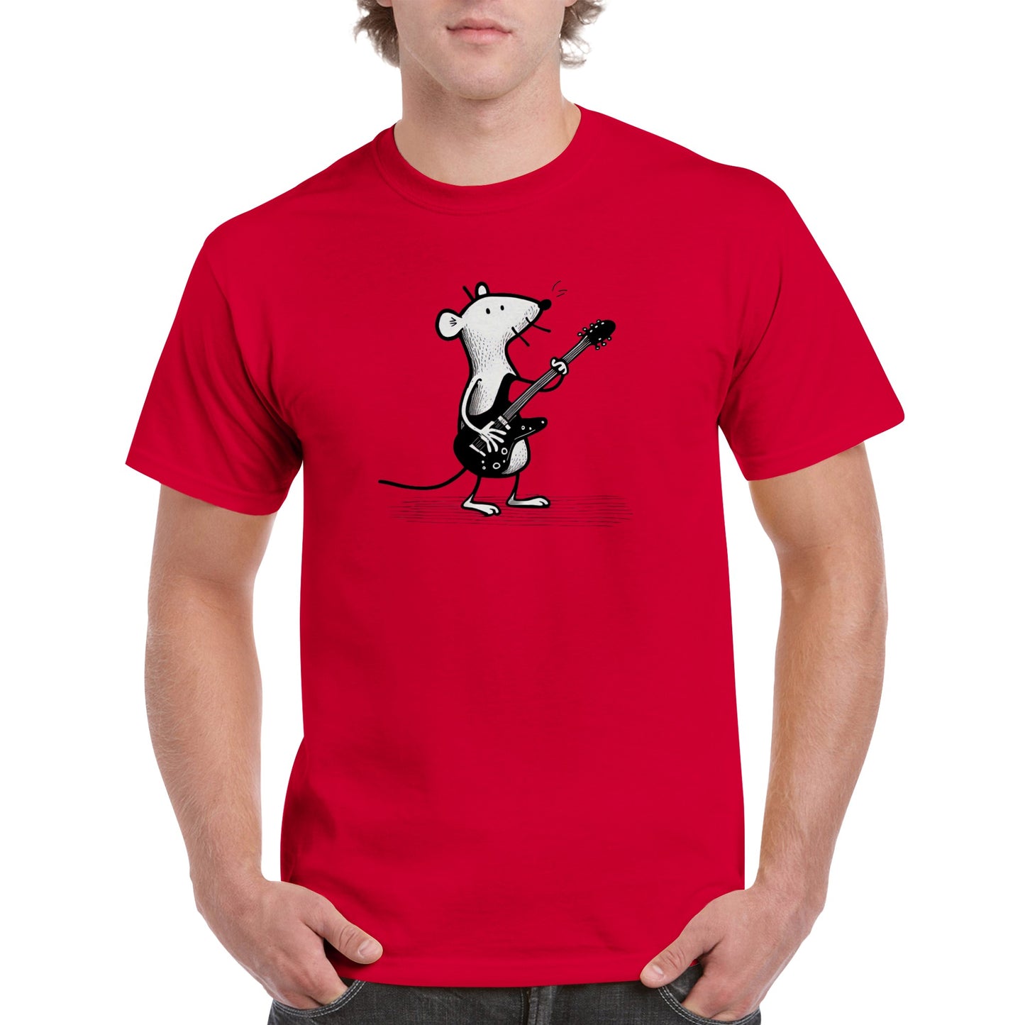 Mouse playing guitar Heavyweight Unisex Crewneck T-shirt