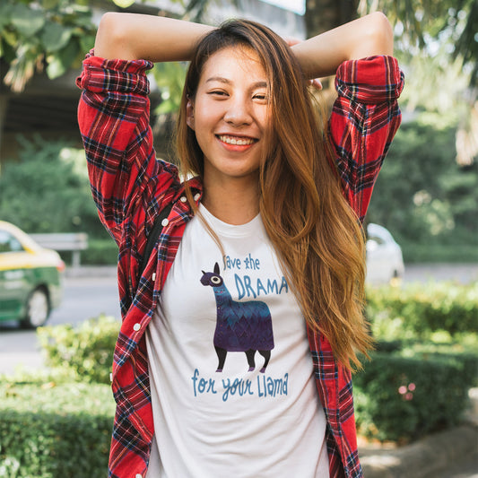 Add Some Playfulness to Your Wardrobe with the Save the Drama For Your Llama Premium Unisex Crewneck T-Shirt