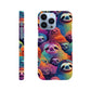 Slothful Delight: Multicolored Slim Phone Case for the Stylish and Playful