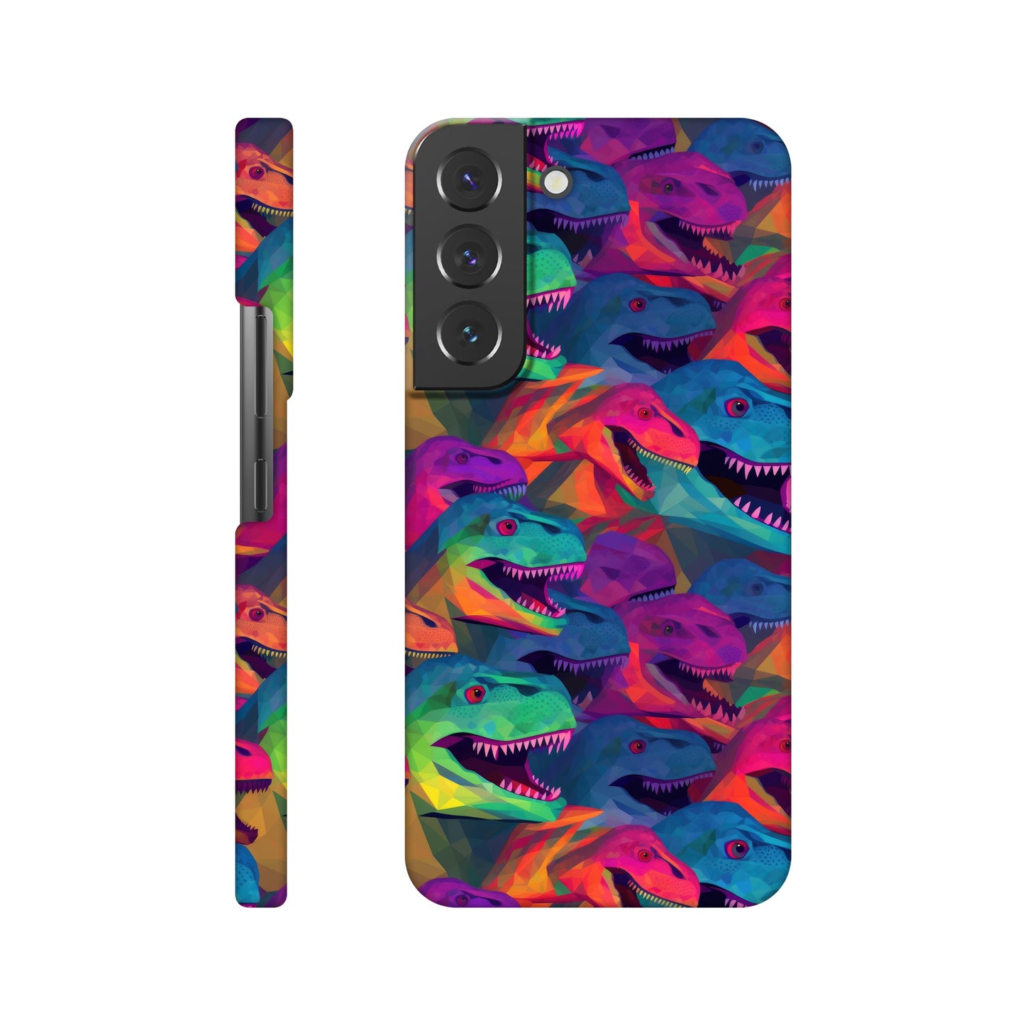 DinoVibe: Slim Phone Case with Colorful T-Rex Pattern - Unleash Playful Protection!