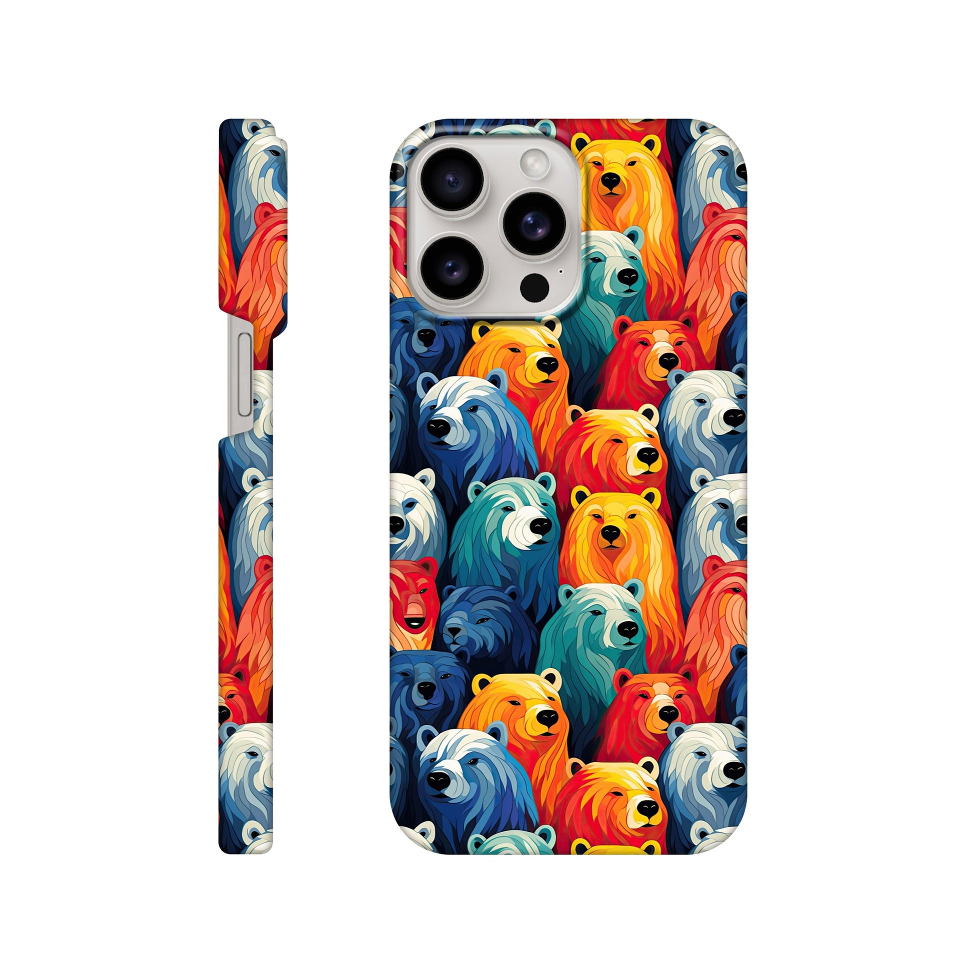 all over colorful polar bear print slim phone case