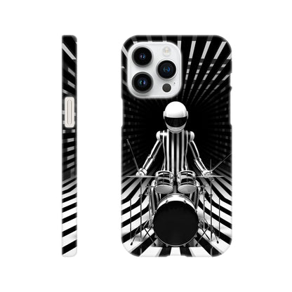 Op-art spaceman drummer print on phone case