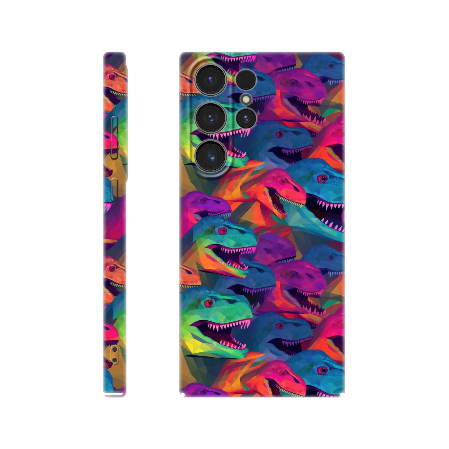 DinoVibe: Slim Phone Case with Colorful T-Rex Pattern - Unleash Playful Protection!