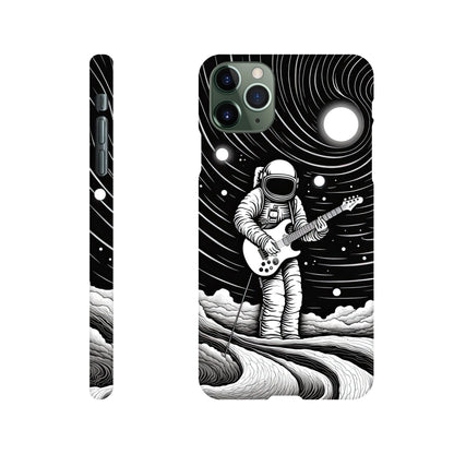 Galactic Harmony: Op Art Astronaut Guitarist Monochromatic Slim Phone Case